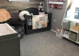 Nursery After - Carpet & LVP Wall