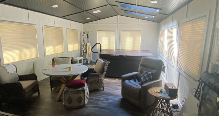 Sunroom Addition with Flooring & Blinds